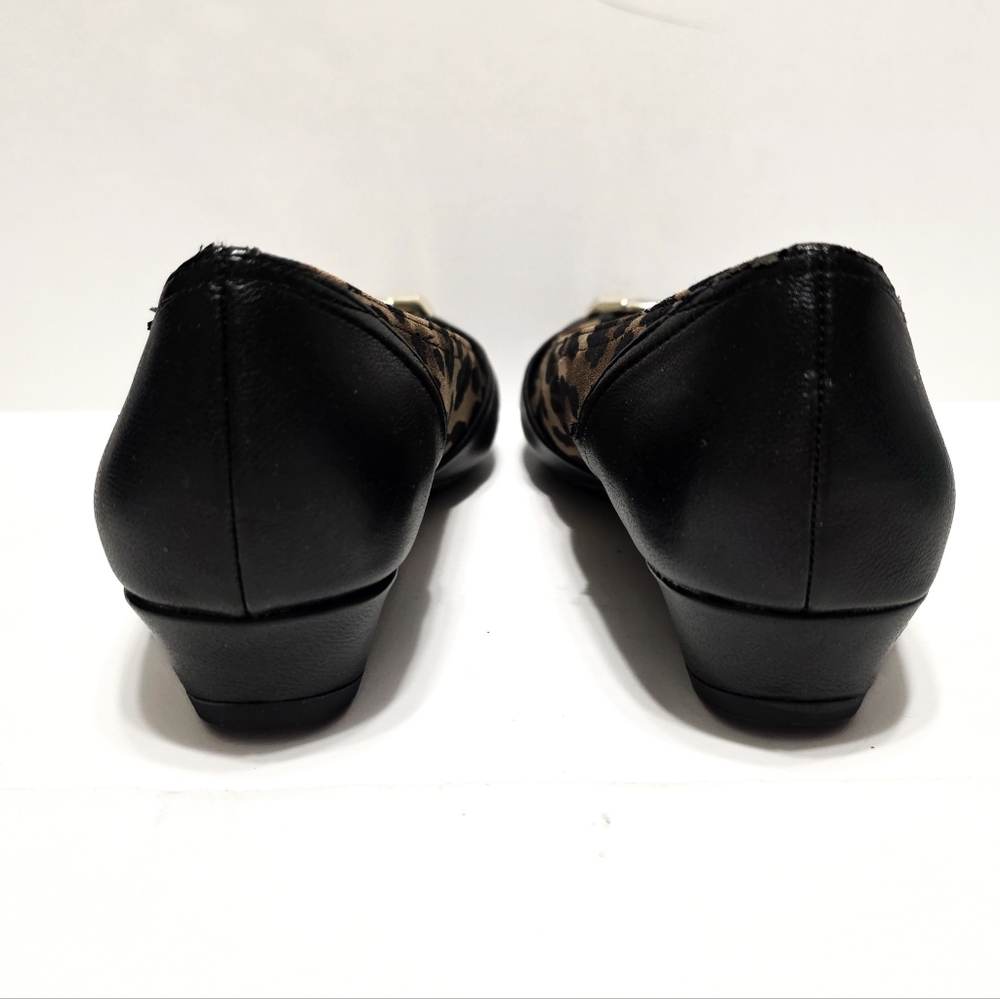 Abella Fina Small Kitten Heel Wedge Slip On Leopard Animal Print Shoes Size 6.5 - Picture 9 of 12